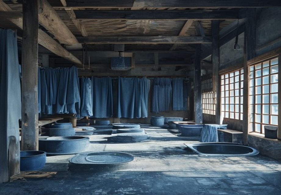 Interior of the AIZOME ZABO indigo atelier in Sapporo